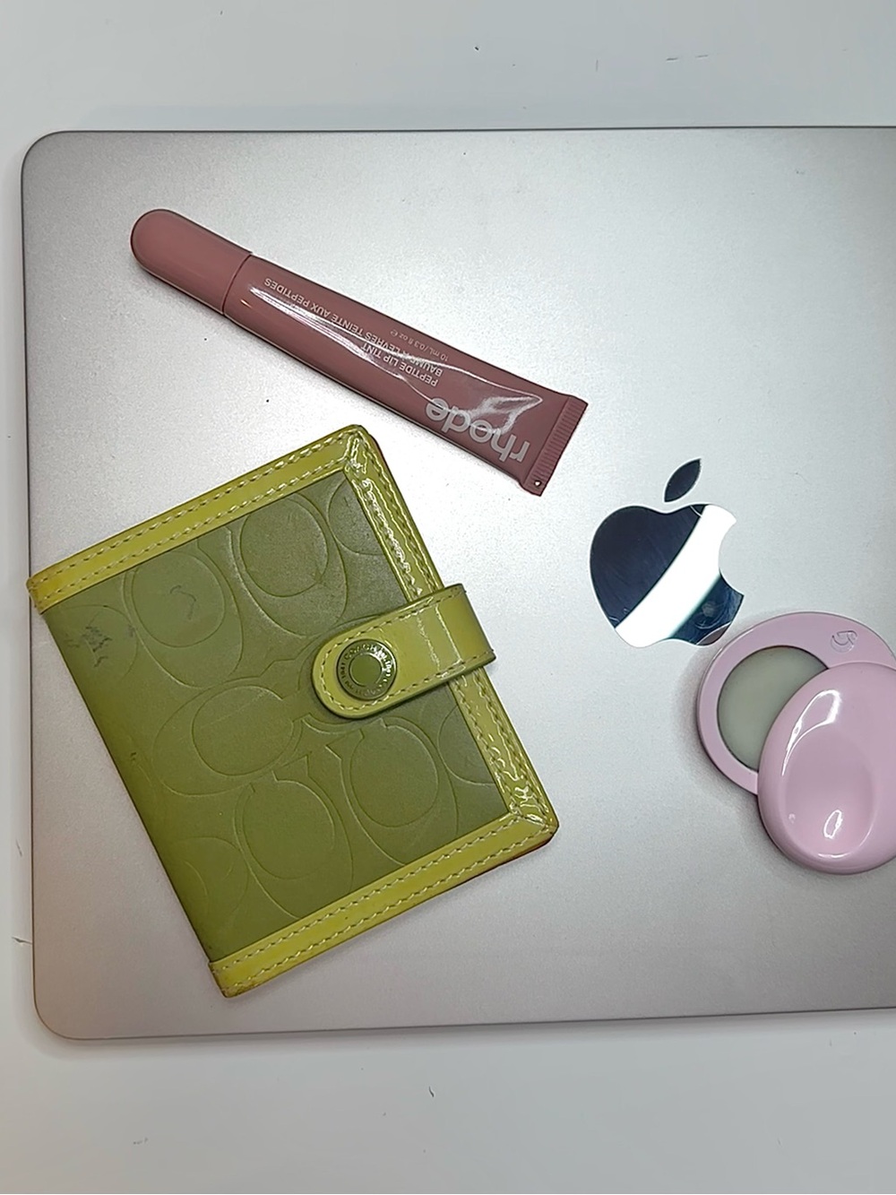Coach Lime Green Leather Card Wallet